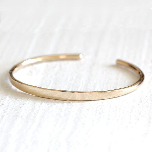 14k and 18k solid gold bracelet cuff with personalization