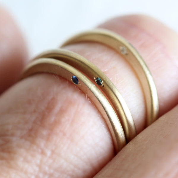 14k Solid Gold Stacking Birthstone Ring / Mother's Ring / Minimalist Gemstone Ring