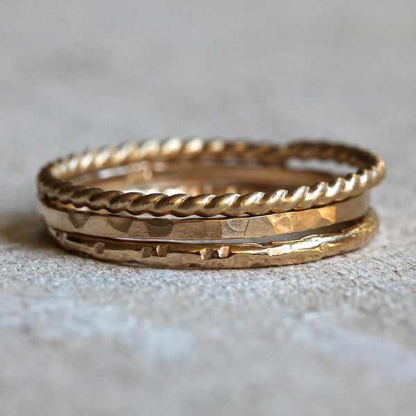14k gold stacking rings solid gold stacking rings