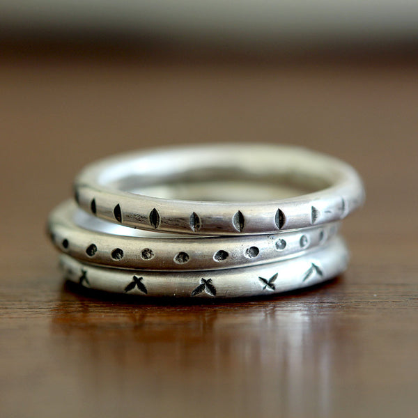 Decorative folk stacking rings