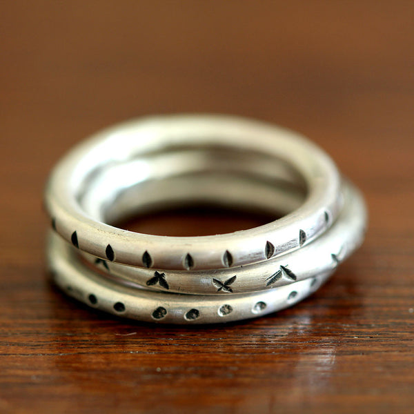 Decorative folk stacking rings