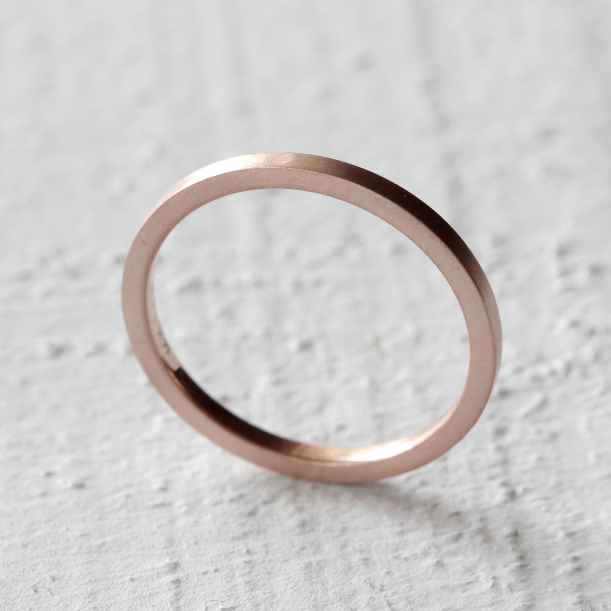 Rose Gold Square Band / Simple Flat Wedding Band