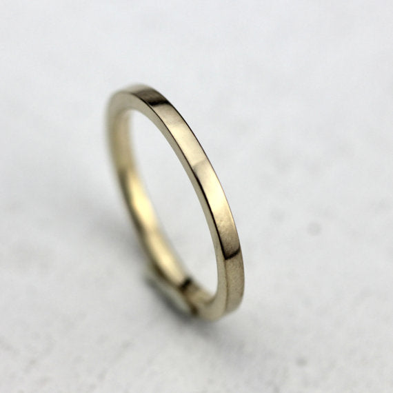 Rose Gold Square Band / Simple Flat Wedding Band