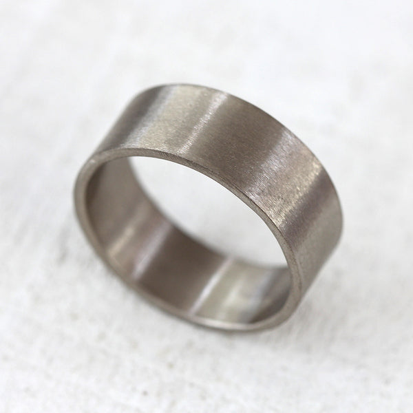 Men's solid gold wide wedding band