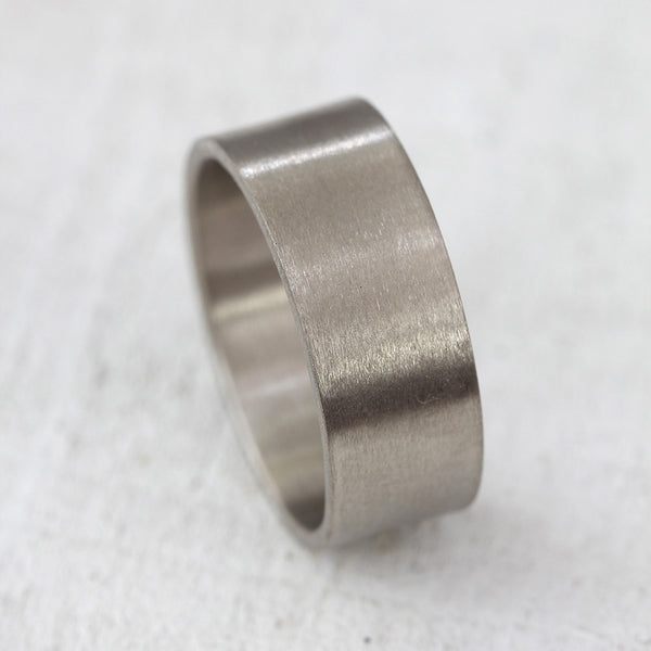 Men's solid gold wide wedding band