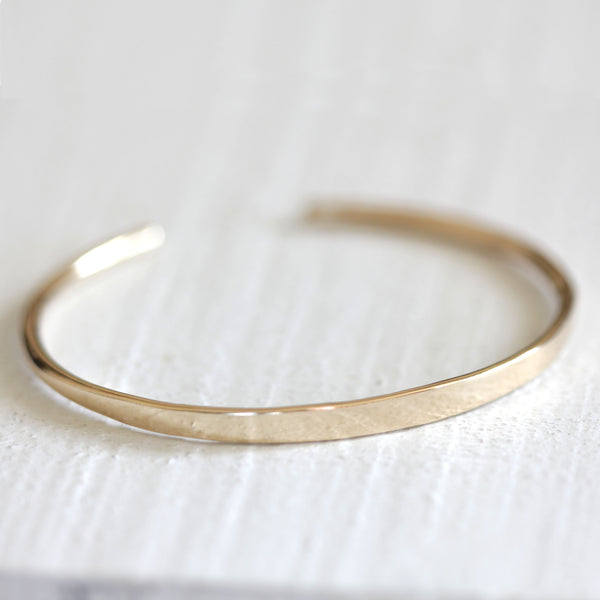 14k and 18k solid gold bracelet cuff with personalization