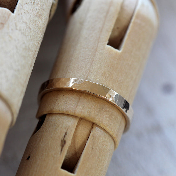 Hammered ring 14k gold