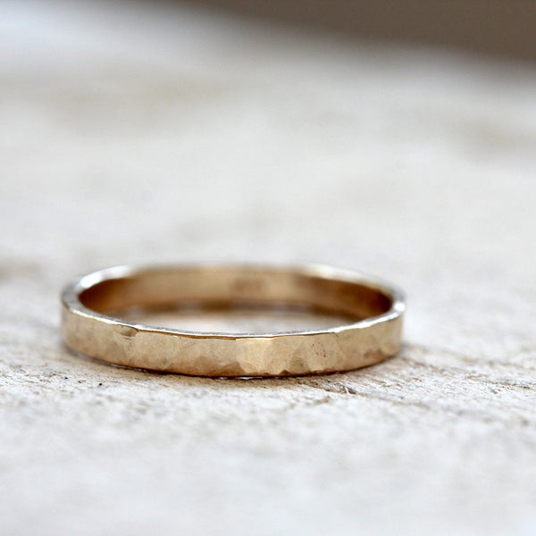 Hammered ring 14k gold