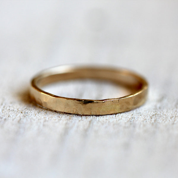 Hammered ring 14k gold