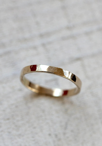 Hammered ring 14k gold