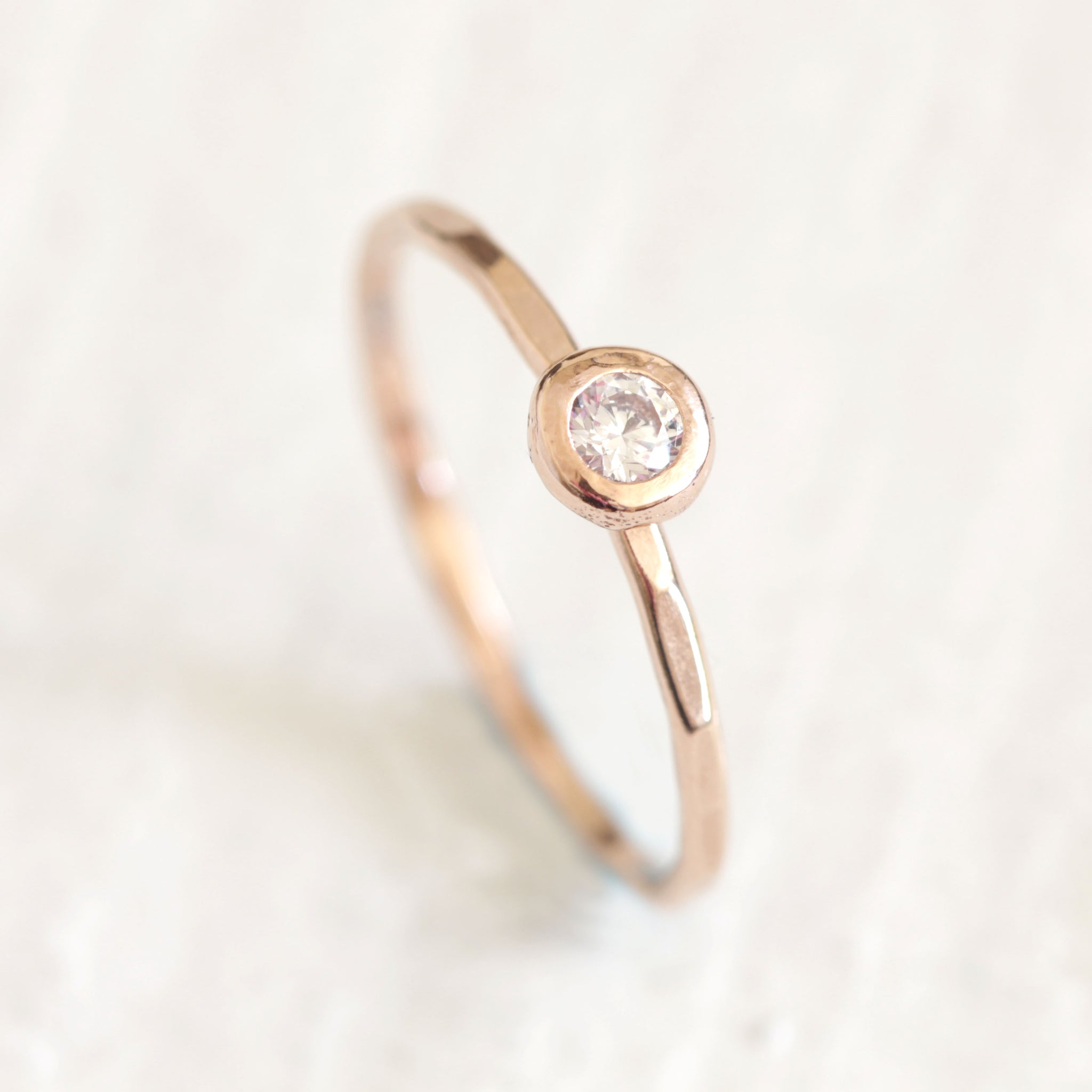 Gold Diamond Pebble Ring