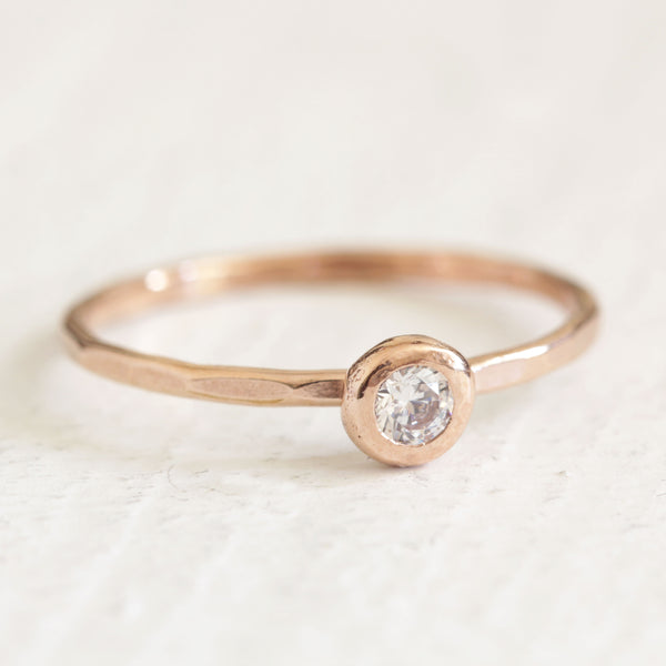Gold Diamond Pebble Ring