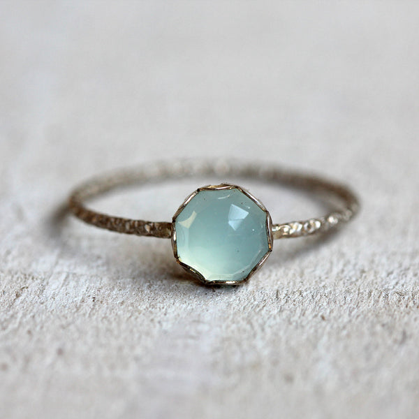 Gemstone ring - blue chalcedony ring