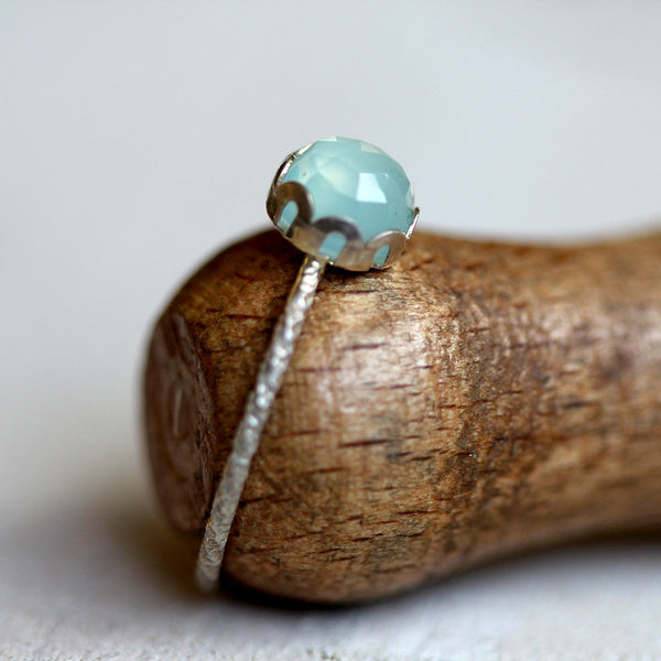 Gemstone ring - blue chalcedony ring