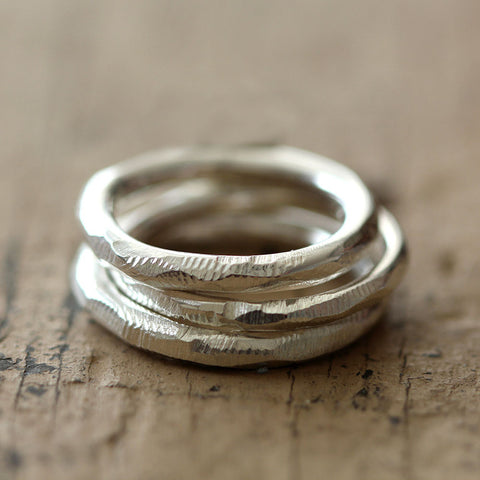 Distressed stacking rings