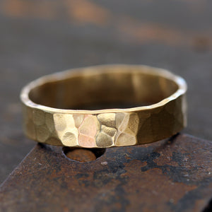 14k Gold Hammered Ring