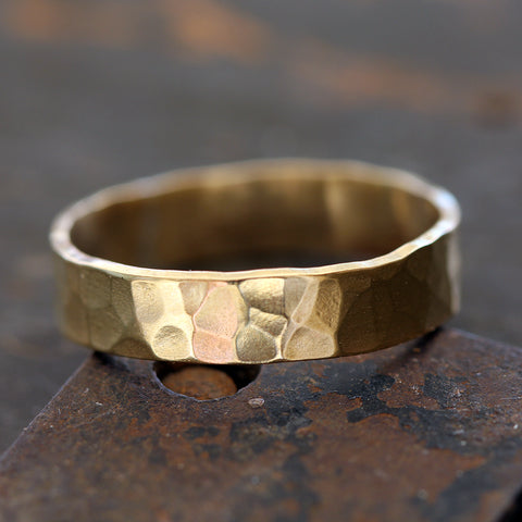 14k Gold Hammered Ring