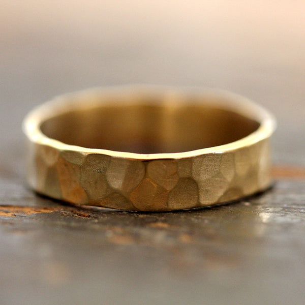 14k Gold Hammered Ring