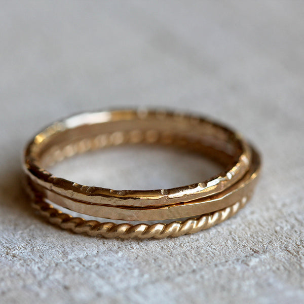 14k gold stacking rings solid gold stacking rings