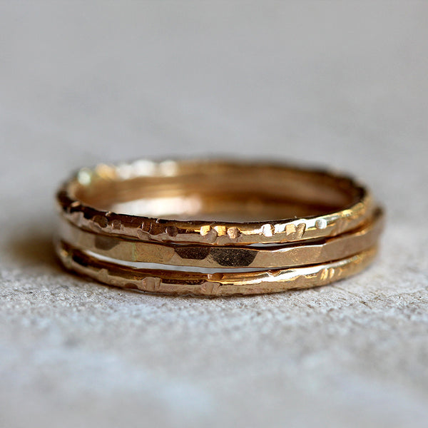 14k gold stacking rings solid gold stacking rings