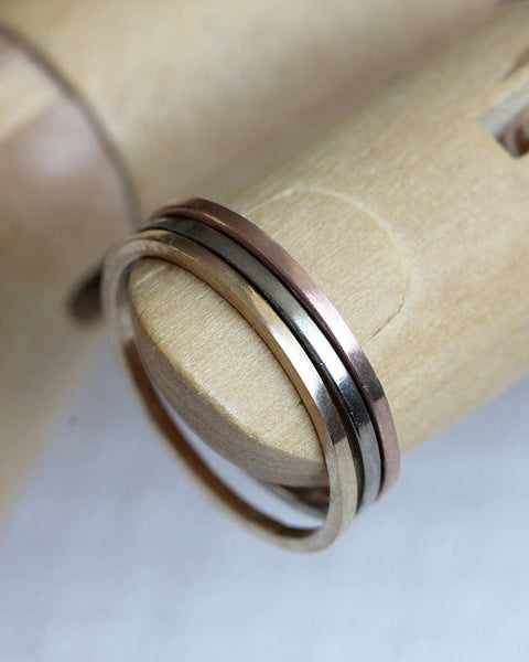 Solid gold stacking rings - 14k gold