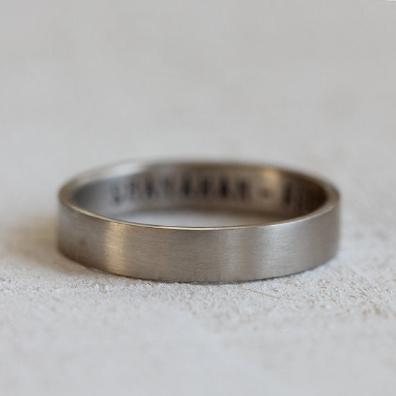 14k gold inner message wedding band