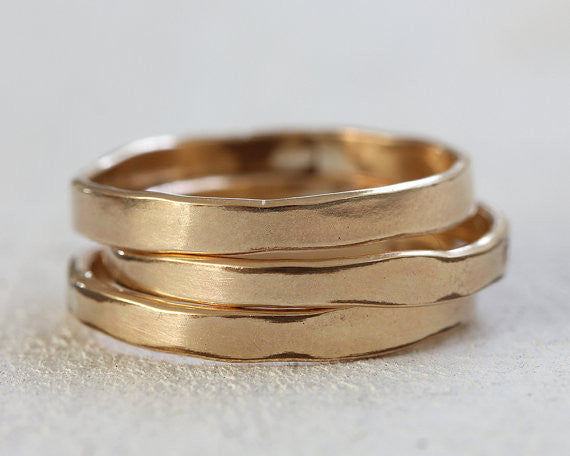 Organic shaped 14k gold ring