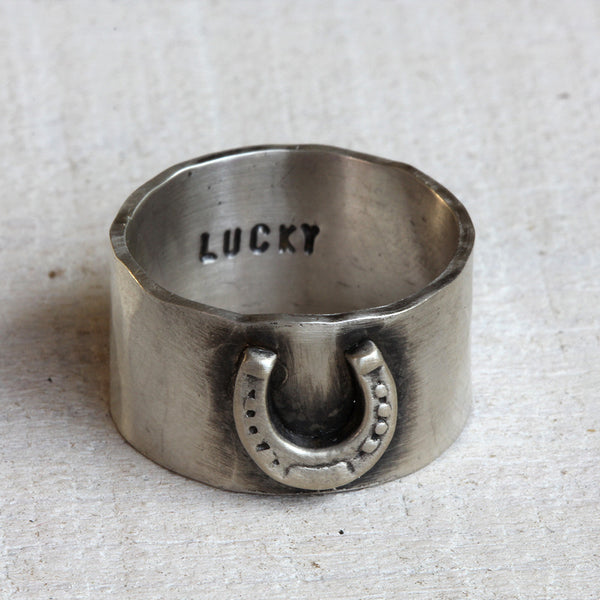 Horseshoe ring lucky ring