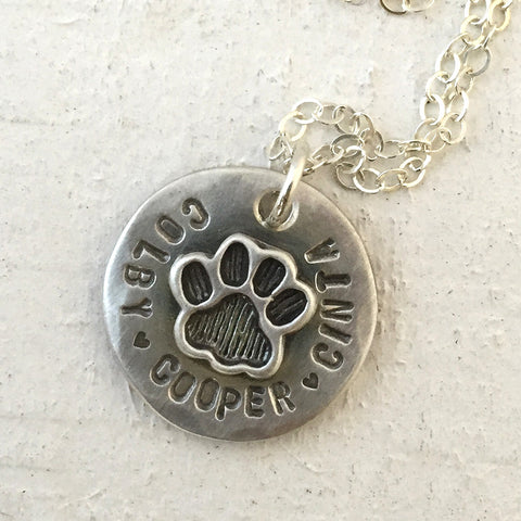 Pet memorial necklace - Pet paw necklace