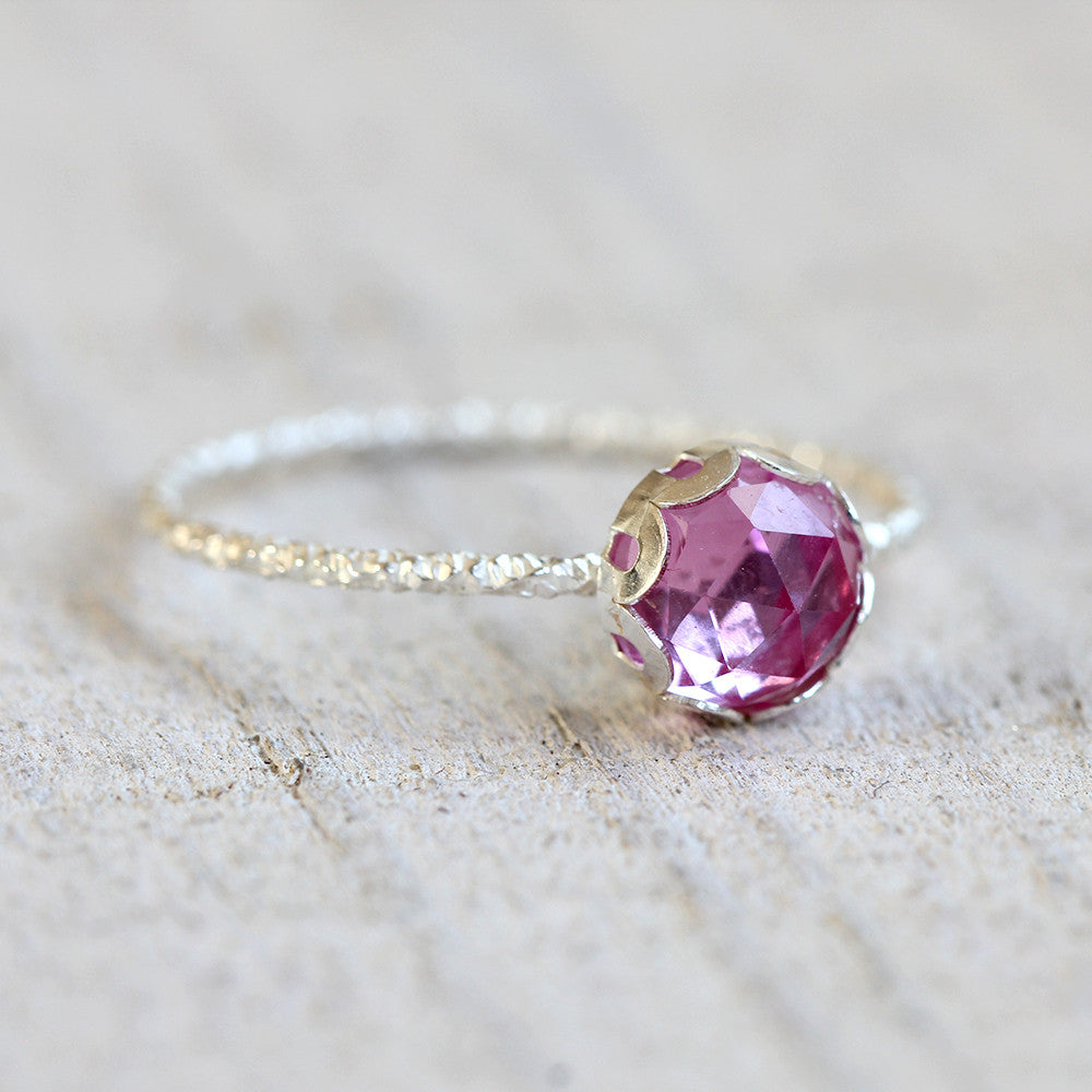 Sapphire gemstone ring pink gemstone ring