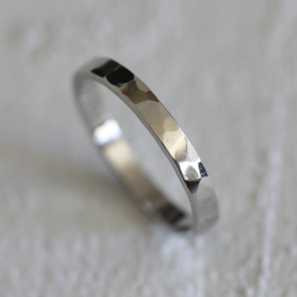 Hammered platinum ring eco-friendly platinum wedding band – Praxis Jewelry