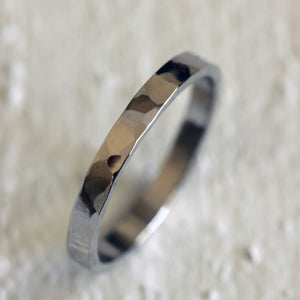 Hammered platinum ring