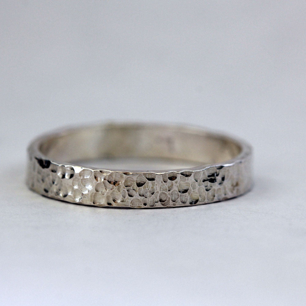 Narrow Hammered Silver Ring – Praxis Jewelry