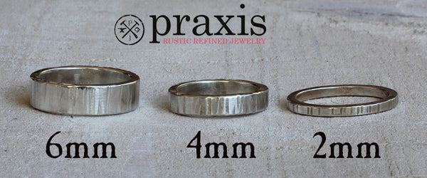 Sterling silver wood grain ring