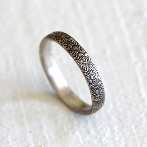 Fern ring - sterling silver botanical ring